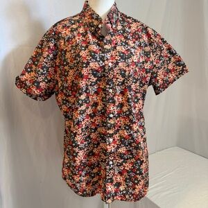 J.Crew Secret Wash Short Sleeve Button Down Floral Shirt - Classic Fit - Large